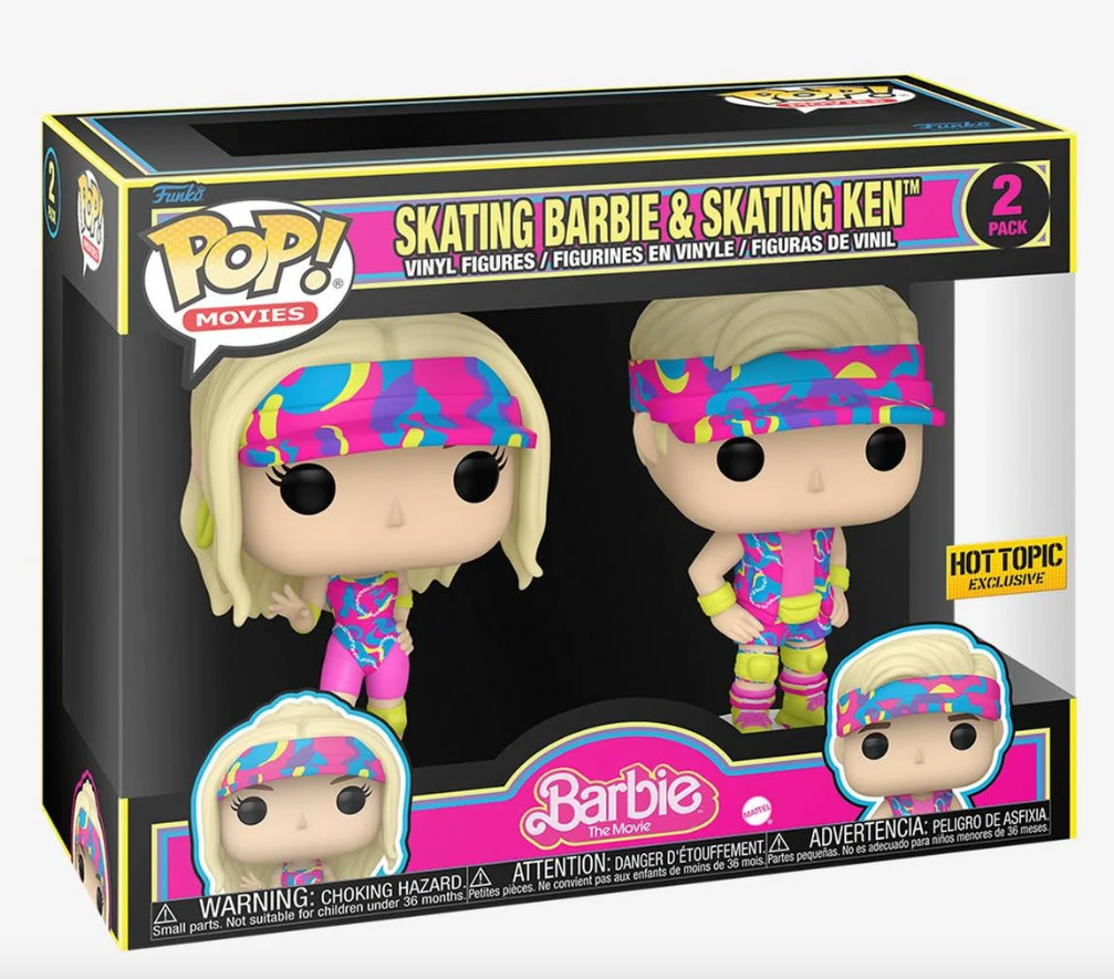 (PRE-ORDER) Pop! Movies: Barbie The Movie - Skating Barbie & Skating Ken 2-PACK (Hot Topic Exclusive)