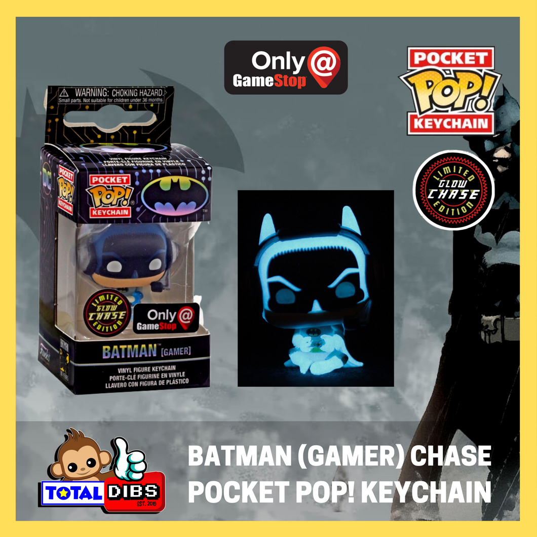 GameStop Exclusive - Pocket Pop! Keychain - DC Superheroes Batman 80 Years: Batman (Gamer) GLOW CHASE