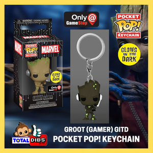 GameStop Exclusive - Pocket Pop! Keychain - Marvel: Groot (Gamer) GITD