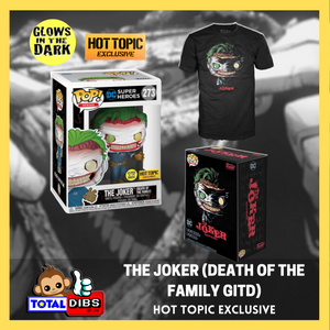 (PRE-ORDER) Hot Topic Exclusive - Pop! Heroes - The Joker (Death of the Family) GITD Pop w/ Tee