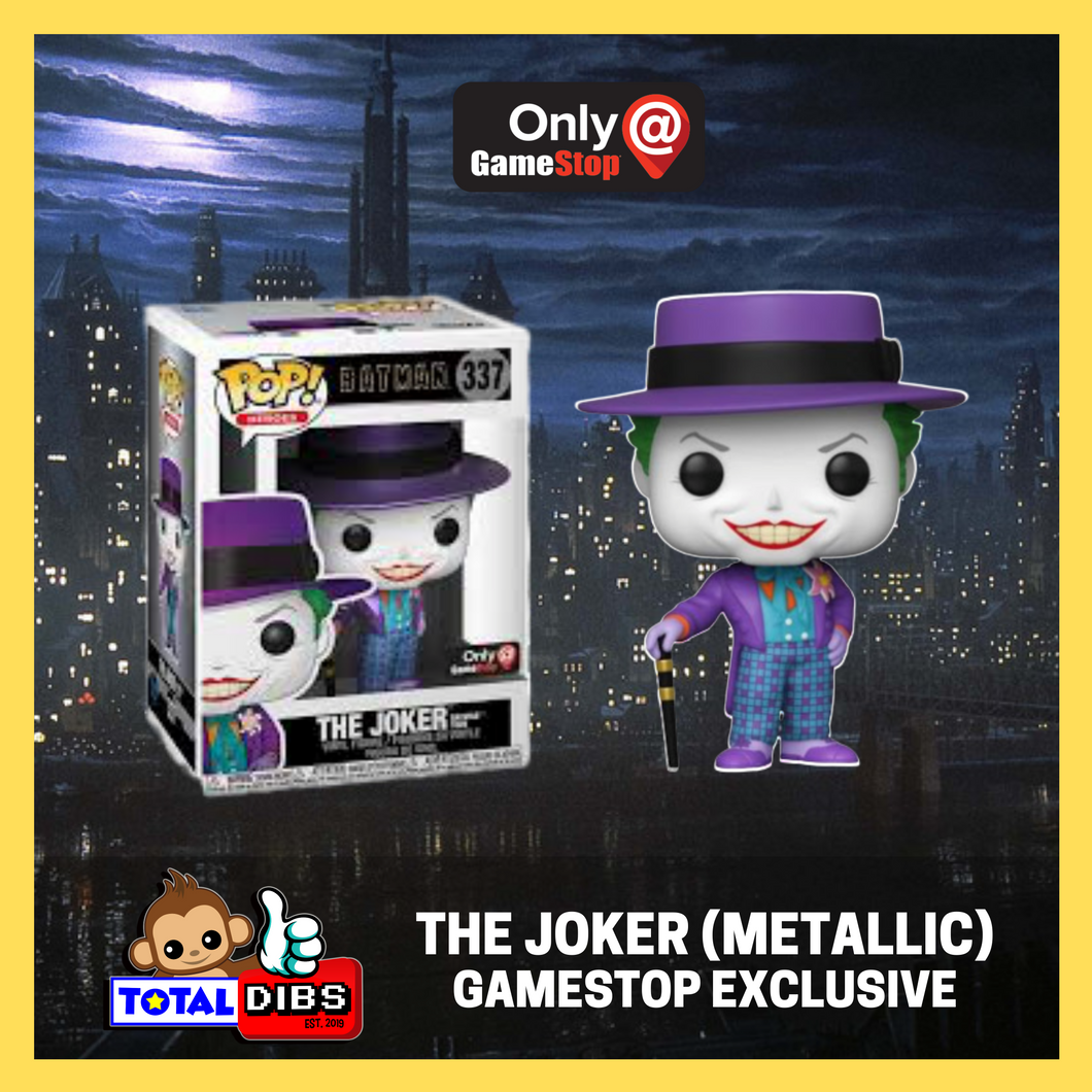 (PRE-ORDER) GameStop Exclusive - Pop! Heroes Batman 1989 - Joker with Hat (Metallic)