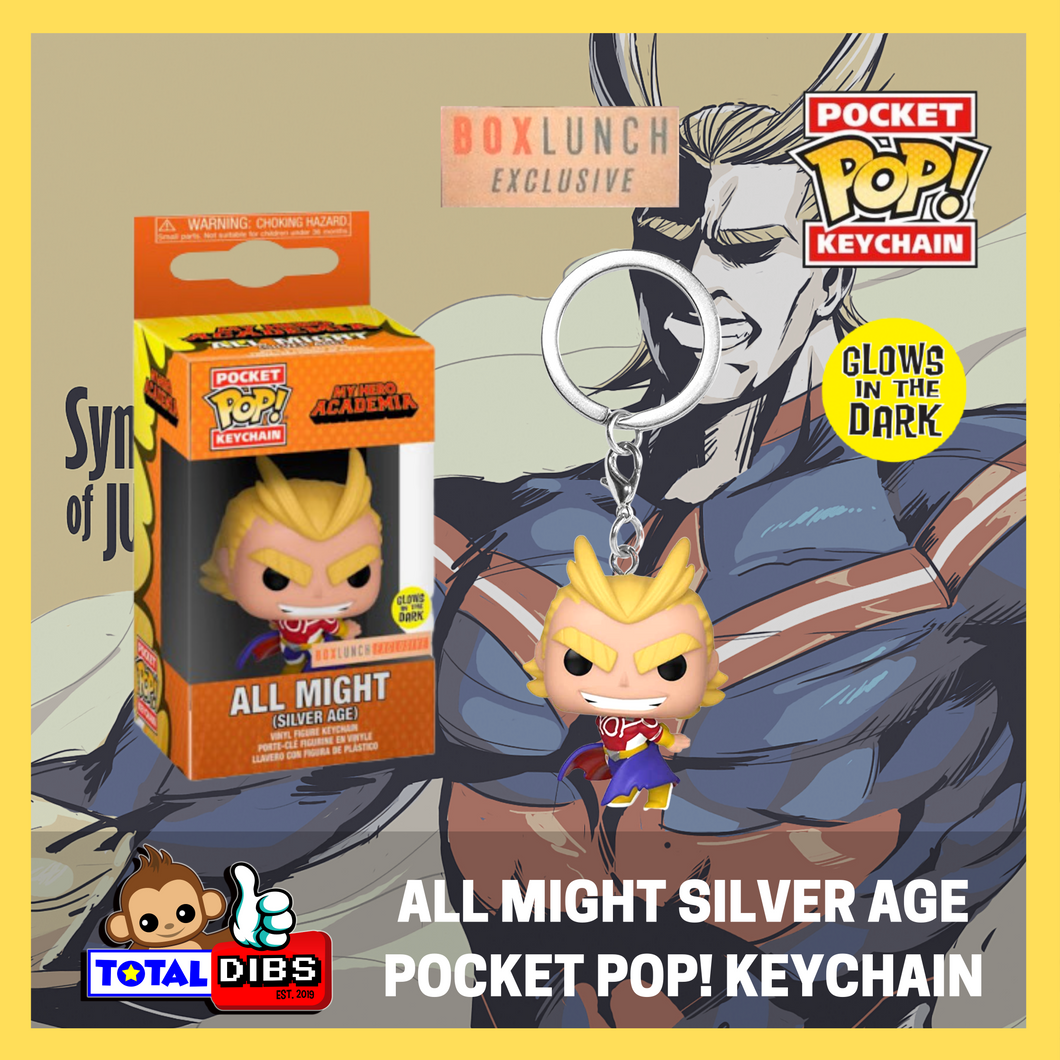 BoxLunch Exclusive - Pocket Pop! Keychain - My Hero Academia: All Might Silver Age GITD