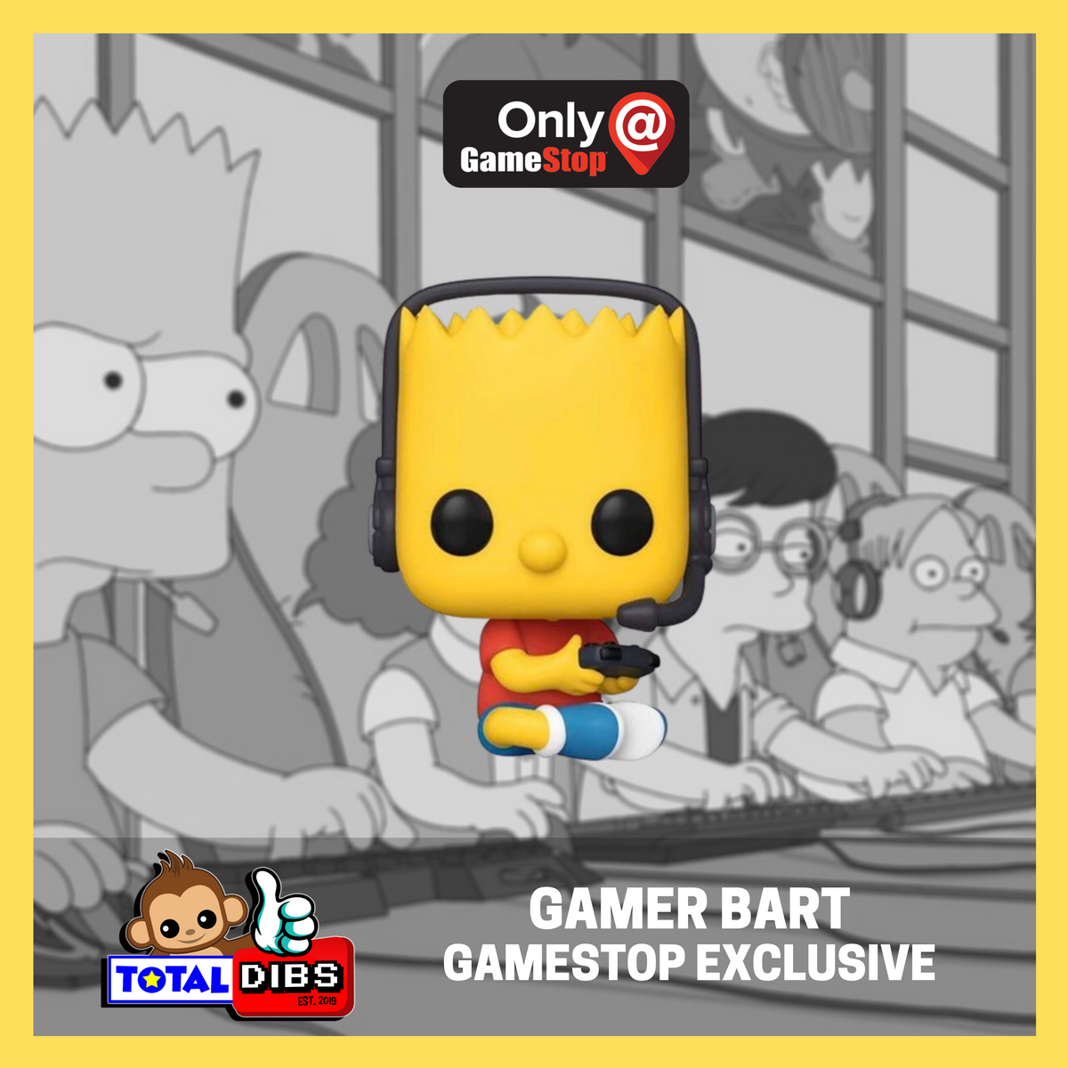 GameStop Exclusive - Pop! Animation Simpsons - Gamer Bart – Total Dibs