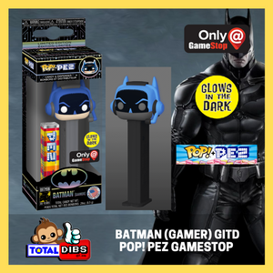 GameStop Exclusive -  Pop! PEZ - DC Superheroes Batman 80 Years: Batman (Gamer) GITD
