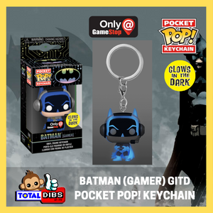 GameStop Exclusive - Pocket Pop! Keychain - DC Superheroes Batman 80 Years: Batman (Gamer) GITD