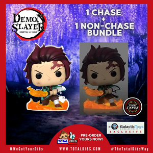 (PRE-ORDER) Pop! Animation: Demon Slayer - Tanjiro Breath of the Sun CHASE BUNDLE (Galactic Toys Exclusive)