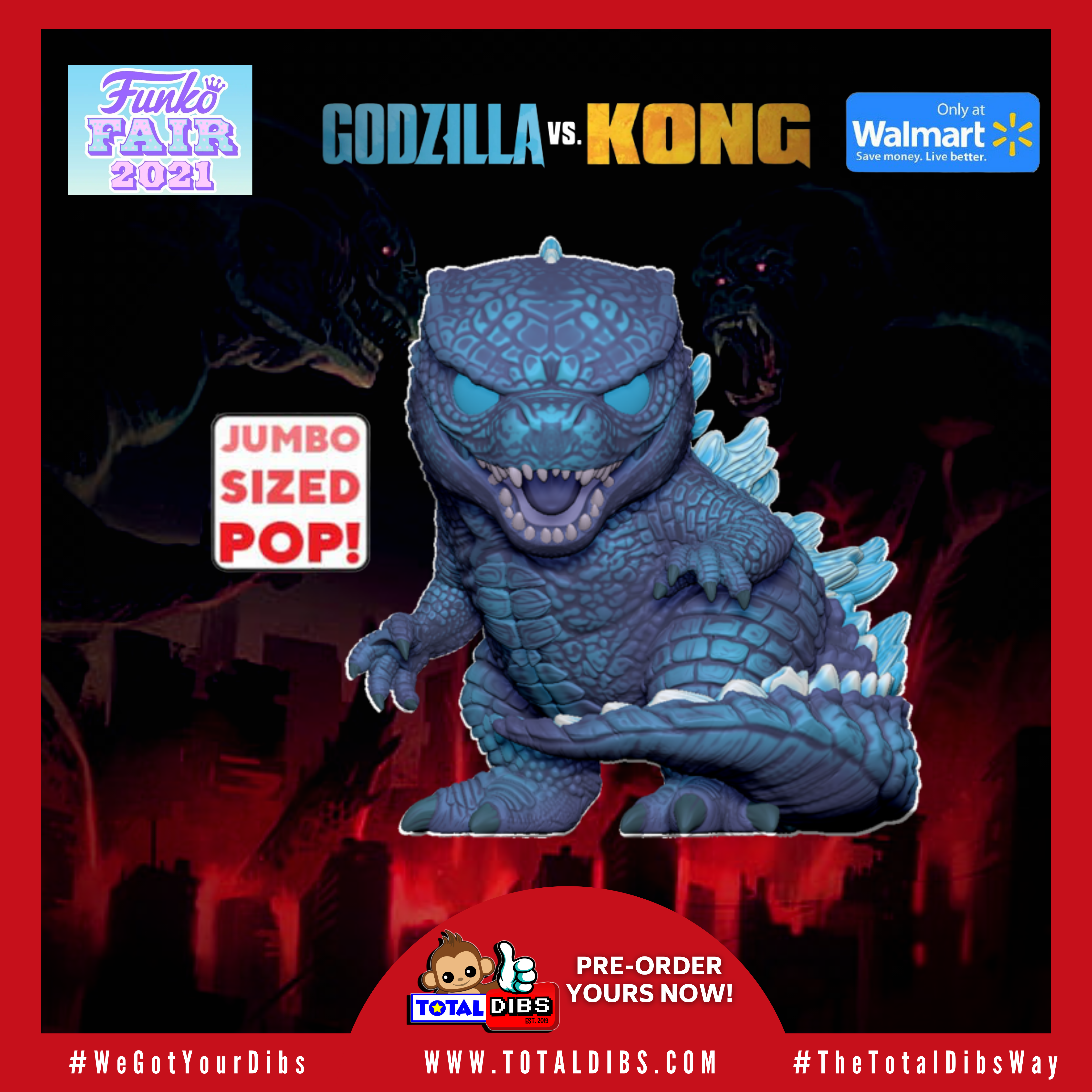 PRE ORDER Walmart Exclusive Pop Movies Godzilla vs Kong