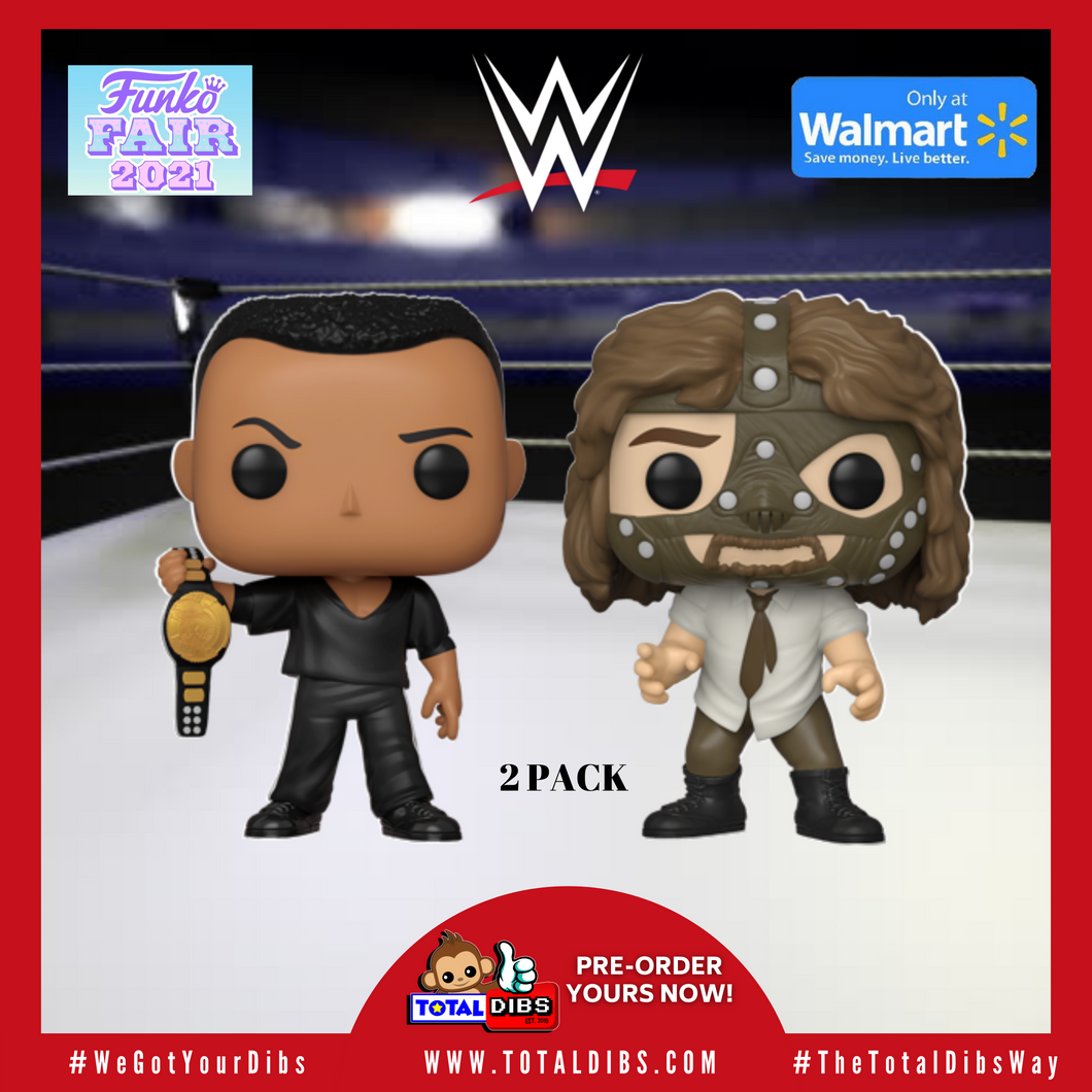 (PRE-ORDER) Walmart Exclusive - Pop! WWE - Mankind and The Rock (2-Pack)