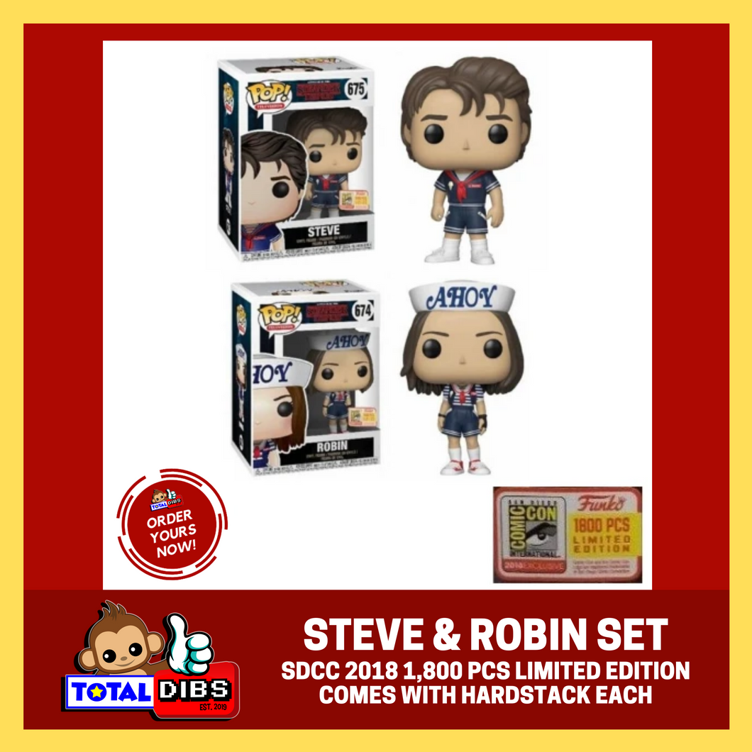 SDCC 2018 Exclusive - Pop! Television Stranger Things: Steve and Robin 1,800 Piece Limited Edition SET