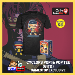 GameStop Exclusive - Pop! Marvel X-Men - Cyclops GITD Pop! and Pop Tee Box
