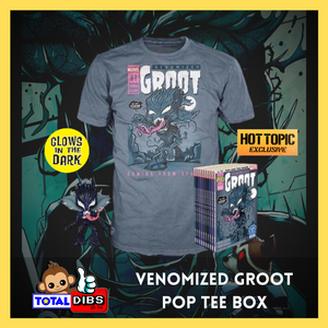 Hot Topic Exclusive - Pop! Marvel - Venomized Groot GITD Pop! and Pop Tee Box