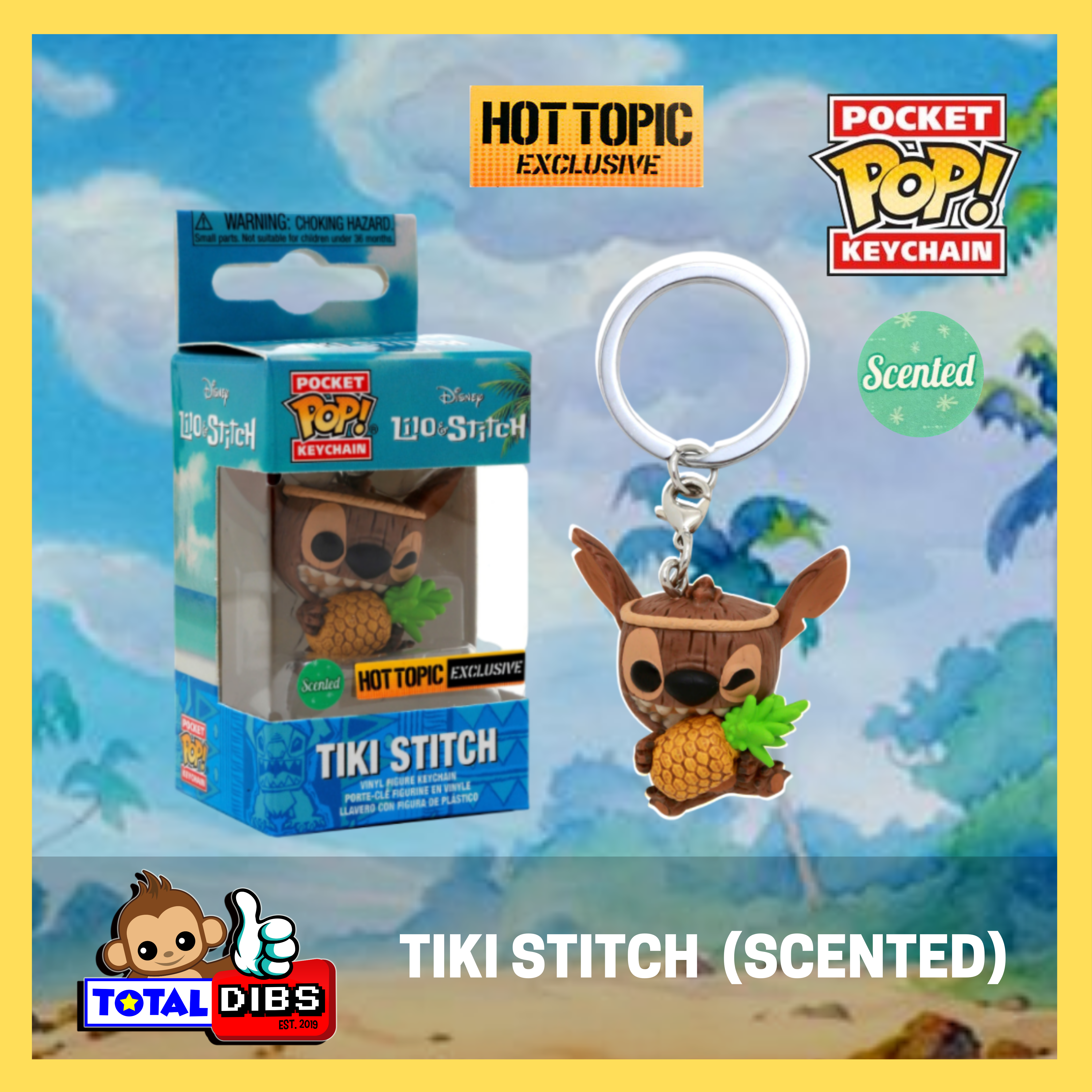 Funko Disney Lilo & Stitch Pocket Pop! Stitch Key Chain Hot Topic Exclusive