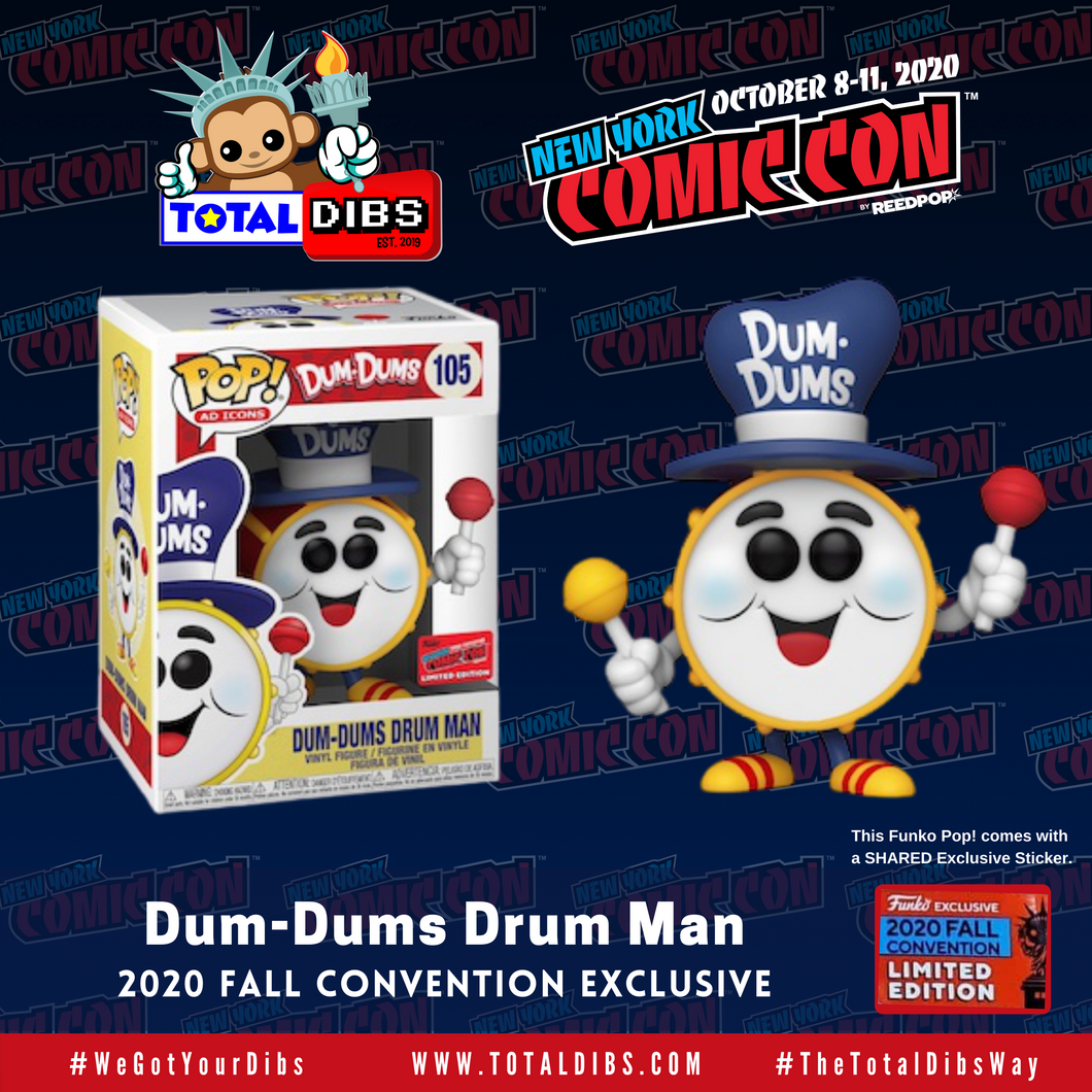 (PRE-ORDER) NYCC 2020 Shared Exclusive - Pop! Ad Icons Dum-Dums: Dum-Dums Drum Man