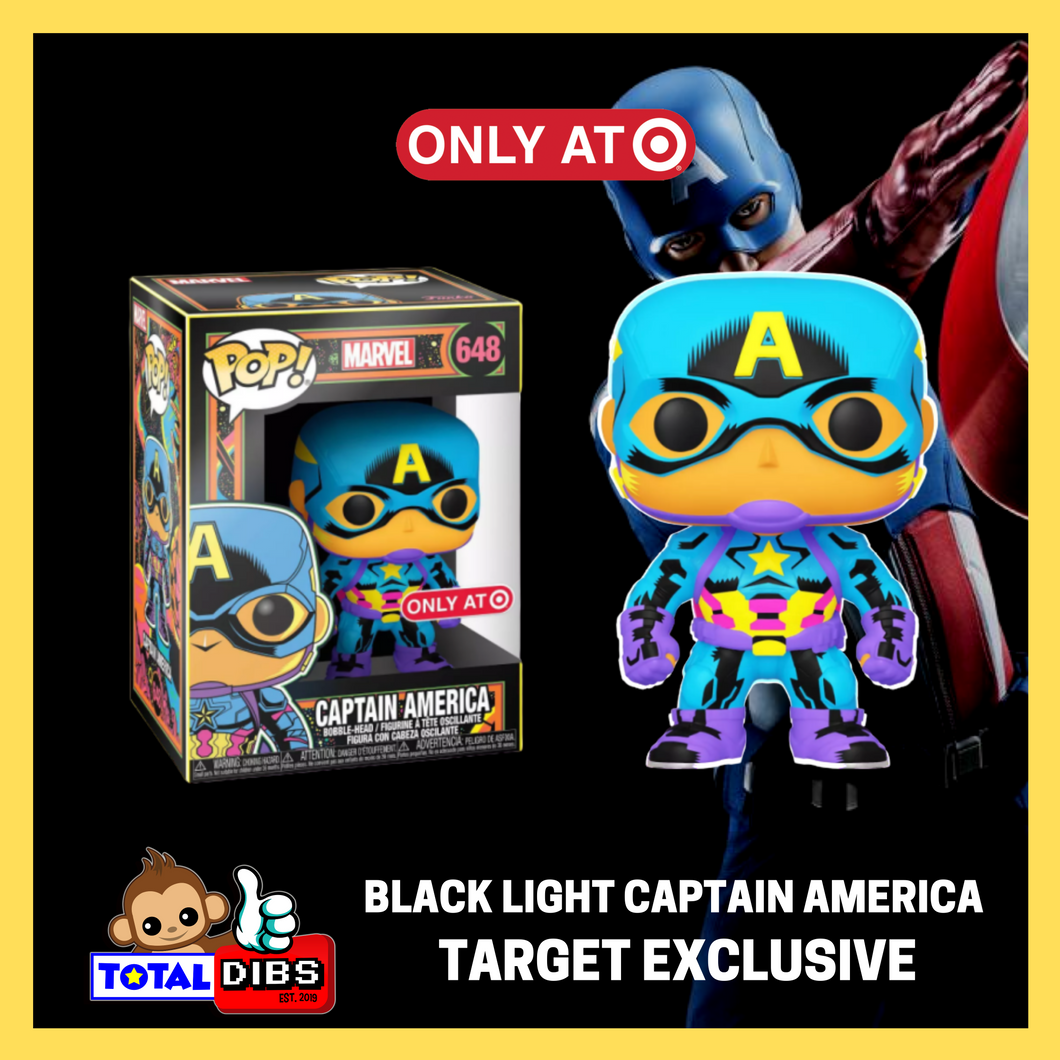 (PRE-ORDER) Target Exclusive - Pop! Marvel - Captain America (Black Light Series)