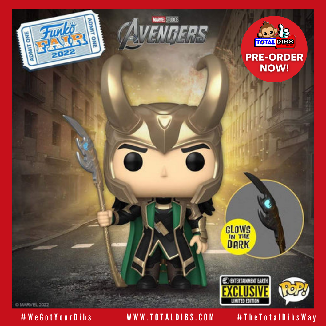 (PRE-ORDER) Pop! Marvel: Avengers - Loki with Scepter GITD (Entertainment Earth Exclusive)